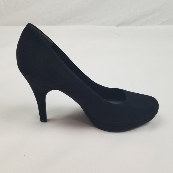 Tamaris Classic Black Suede Platform Pump Stiletto Heels sz 38 - Picture 8 of 8
